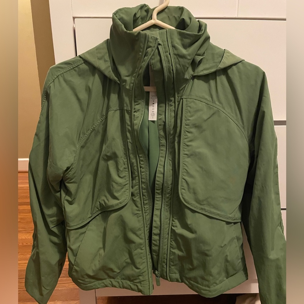 lululemon athletica Olive Green Hooded Lightweight Jacket